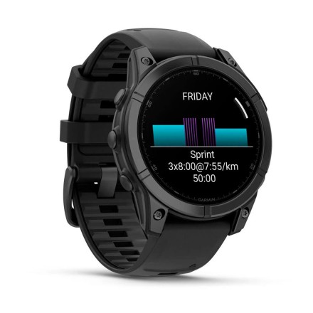 Часы Garmin Fenix E AMOLED, 47 mm (Slate Gray Steel/Black Silicone Band)